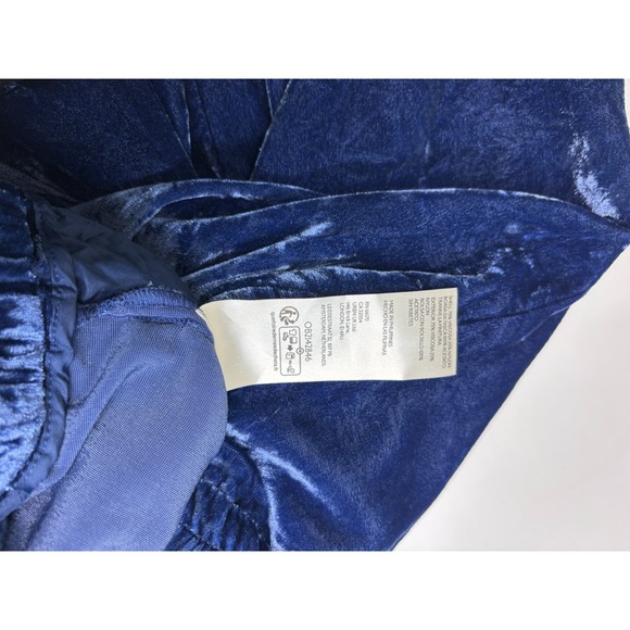 Anthropologie Pants Womens Small Blue Velvet Wide Leg Party Holiday High Rise - Picture 5 of 9